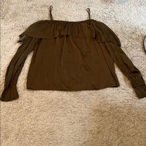 Elan Off the shoulder with straps & ruffles blouse